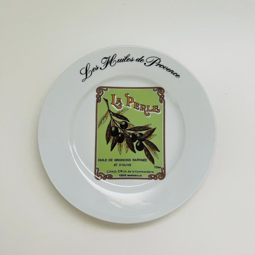 KISS THAT FROG Huiles de Provence La Perle Oil Label Salad Dessert Plate